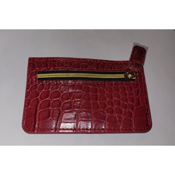 B-Low the Belt Faux Croc Vegan Leather Wallet ID Card Holder Red NEW - Picture 1 of 4